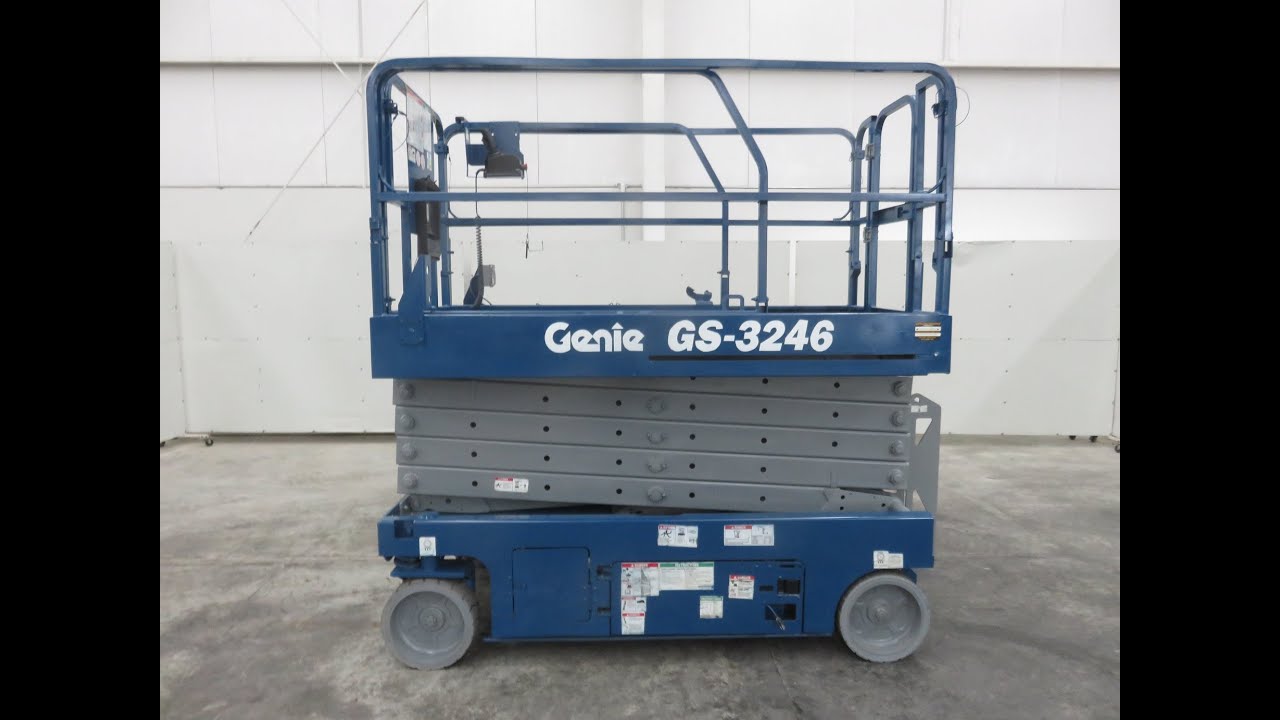 Como Operar o Manejar una Plataforma Tijera Marca GENIE Mod GS-3246 Eléctrico de 700 Libras