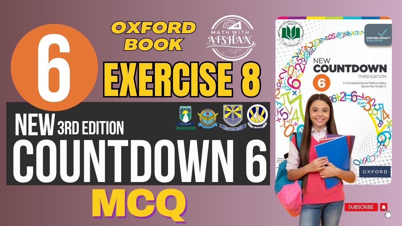Class 6 Math Exercise 8 MCQ | oxford new countdown book 6 third edition | Math with Afshan
