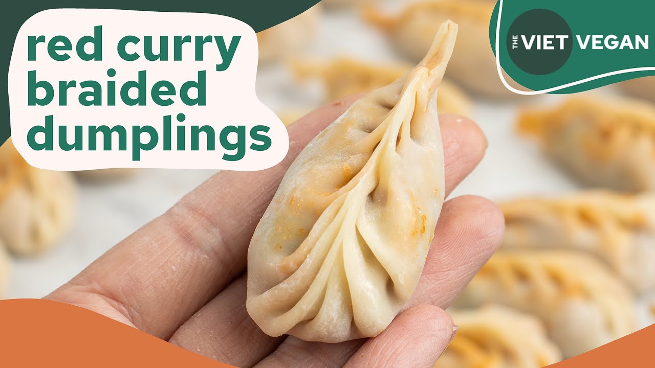 Vegan Red Curry Braided Dumplings for Lunar New Year!