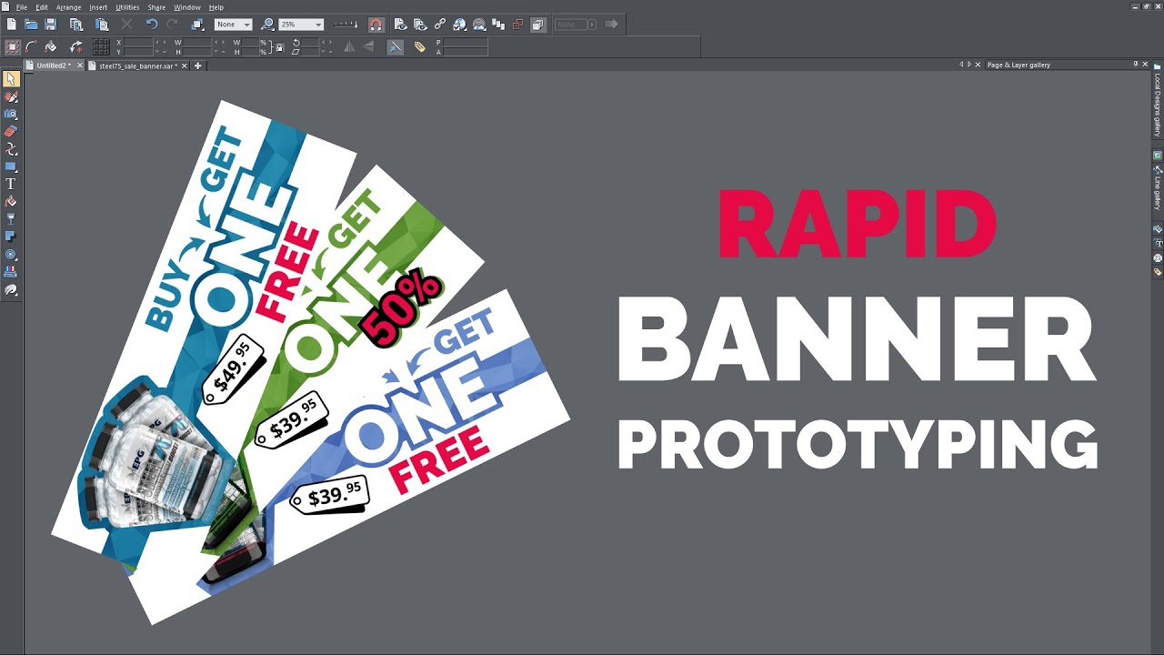 Rapide Sale Banner Visual Concept Prototyping with Xara Designer
