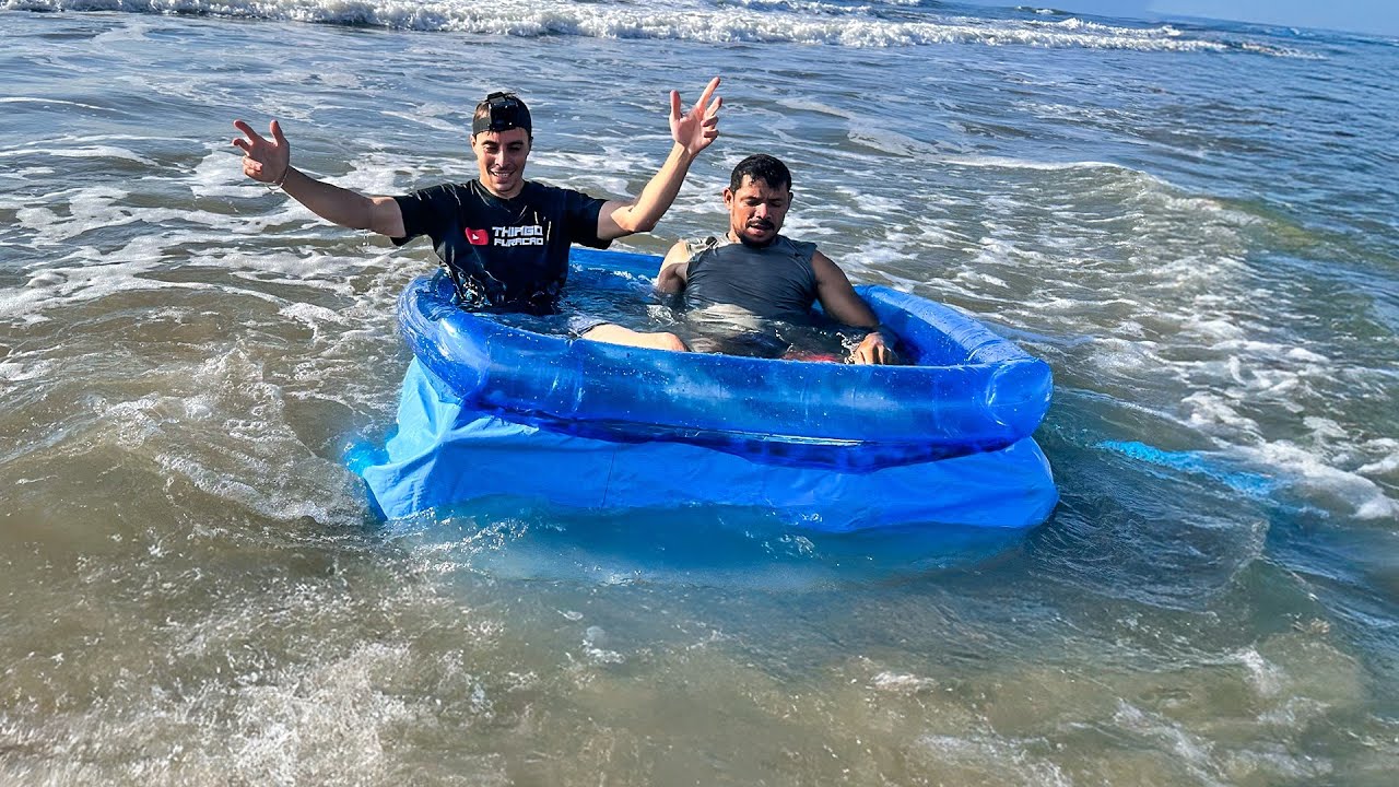 COLOQUEI UMA PISCINA NO MEIO DO MAR FOI SURPREENDENTE!