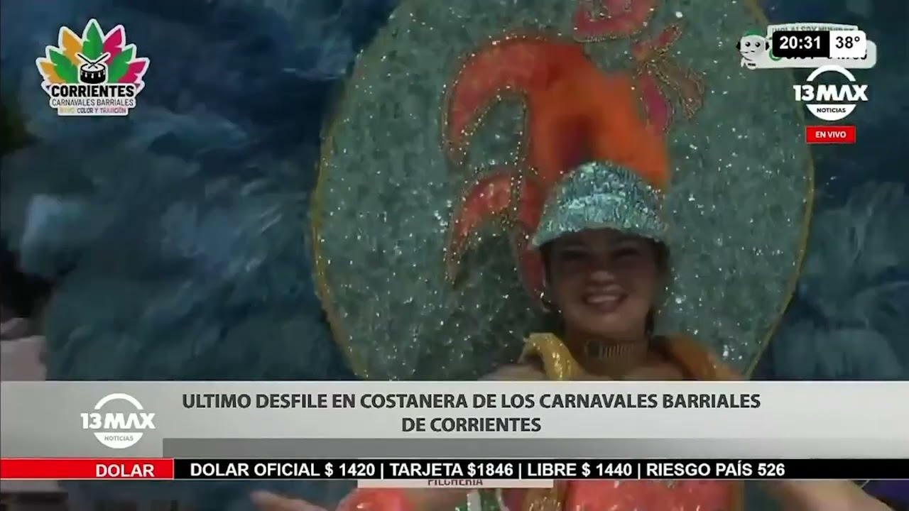 Último desfile en Costanera de los Carnavales Barriales de Corrientes