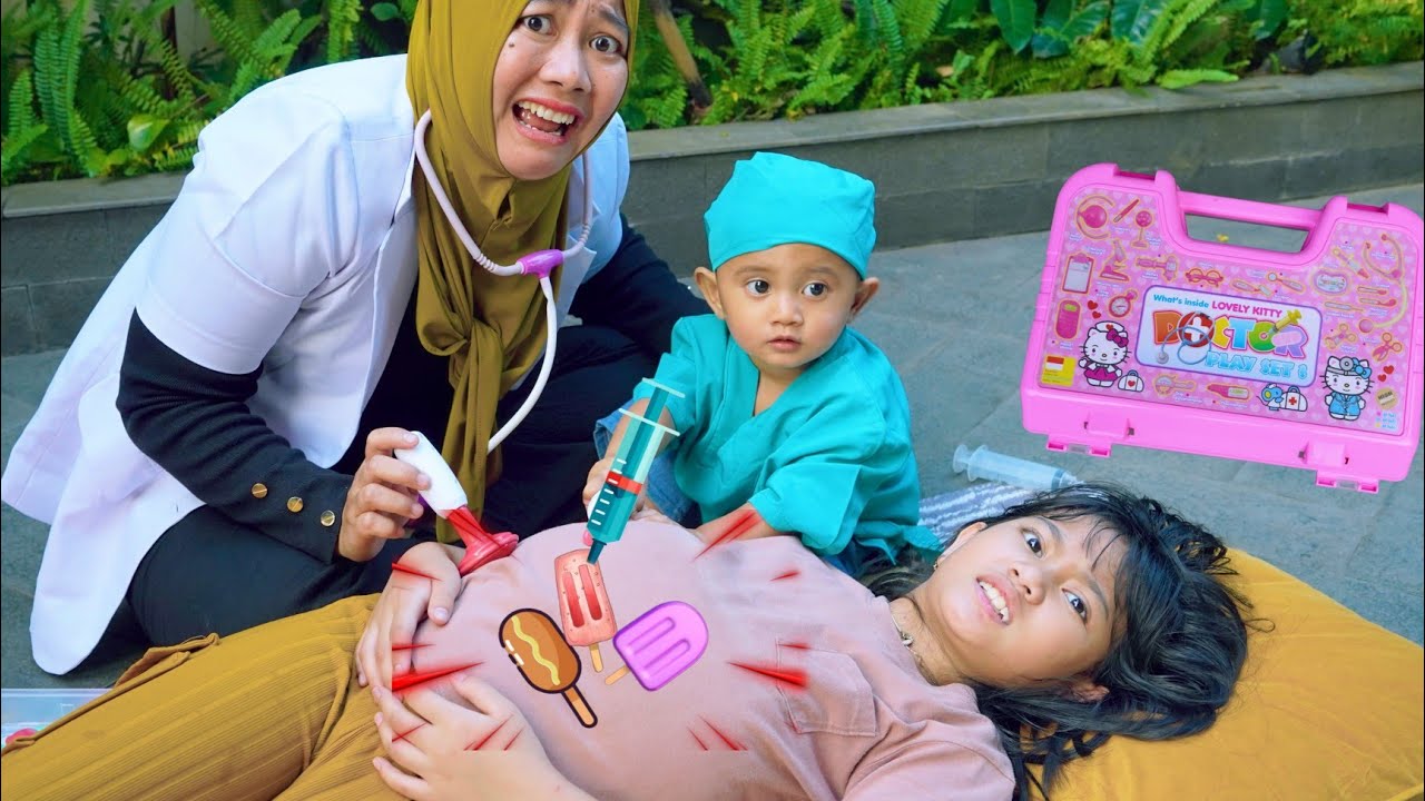 PERUT KU BUNCIT SAKIT 🤕 BANYAK ES KRIM - MAIN DOKTER DOKTERAN