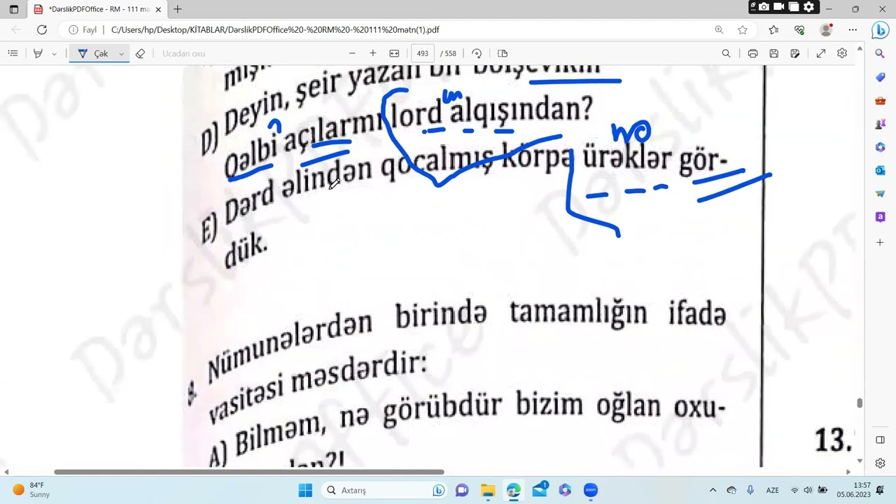 İkinci dərəcəli üzvlər test RM dən