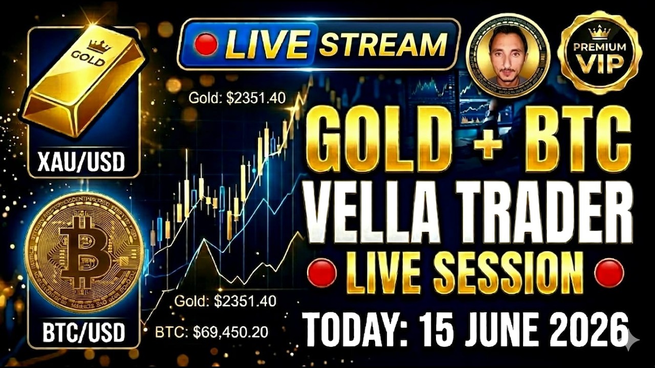 Live Gold & BTC Trading 🚀 [15 June 2026] | Vella Trader