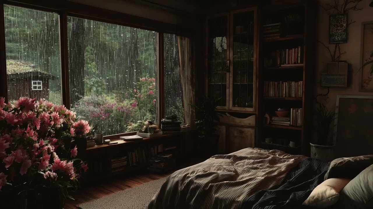 Gentle Rain Piano | Cozy Bedroom Relaxing Music for Sleep, Stress Relief & Deep Rest