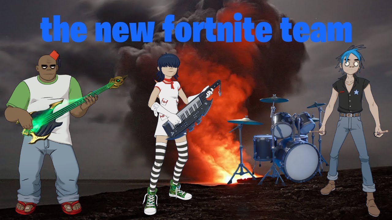 Gorillaz in Fortnite 2D Noodle & Russell Triple Gameplay