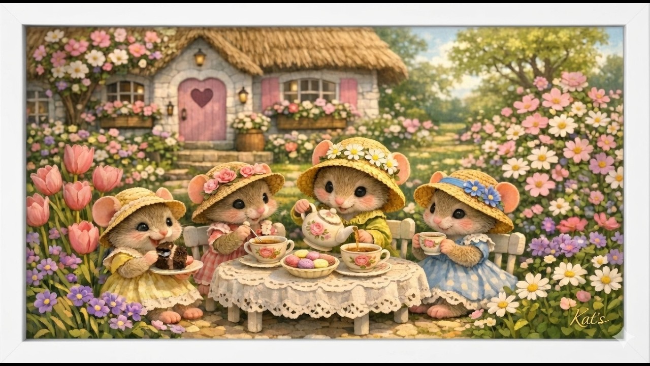 Mouse Tea Party  Screensaver | Festa do Chá dos Ratinhos | protector de pantalla |  Frame TV Art