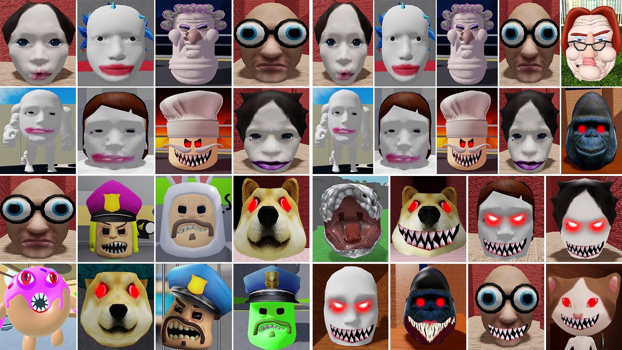 ZOMBIE RUNNING HEAD - ESCAPE ANGRY HEAD - DOGE HEAD ESCAPE - RUNNING BACON HEAD - ANIMAL HEAD ROBLOX