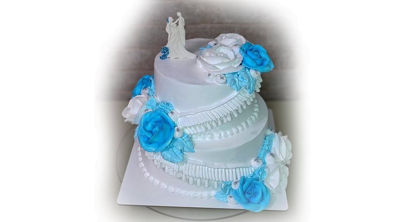 СВАДЕБНЫЙ торт с РЮШАМИ