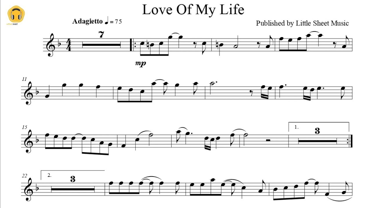 Love Of My Life by Queen (Flute Solo with Piano Accompaniment/Sheets)