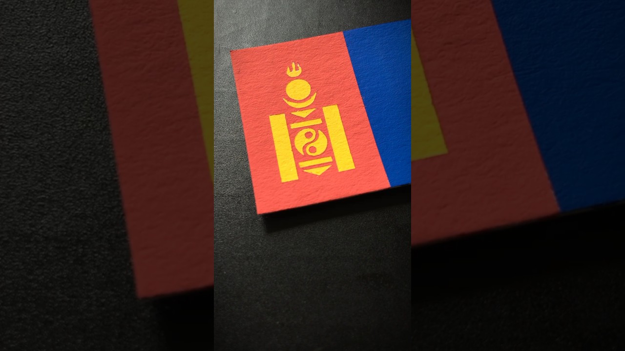 MONGOLIA 🇲🇳 Flag Drawing #asia #flags #posca #drawing
