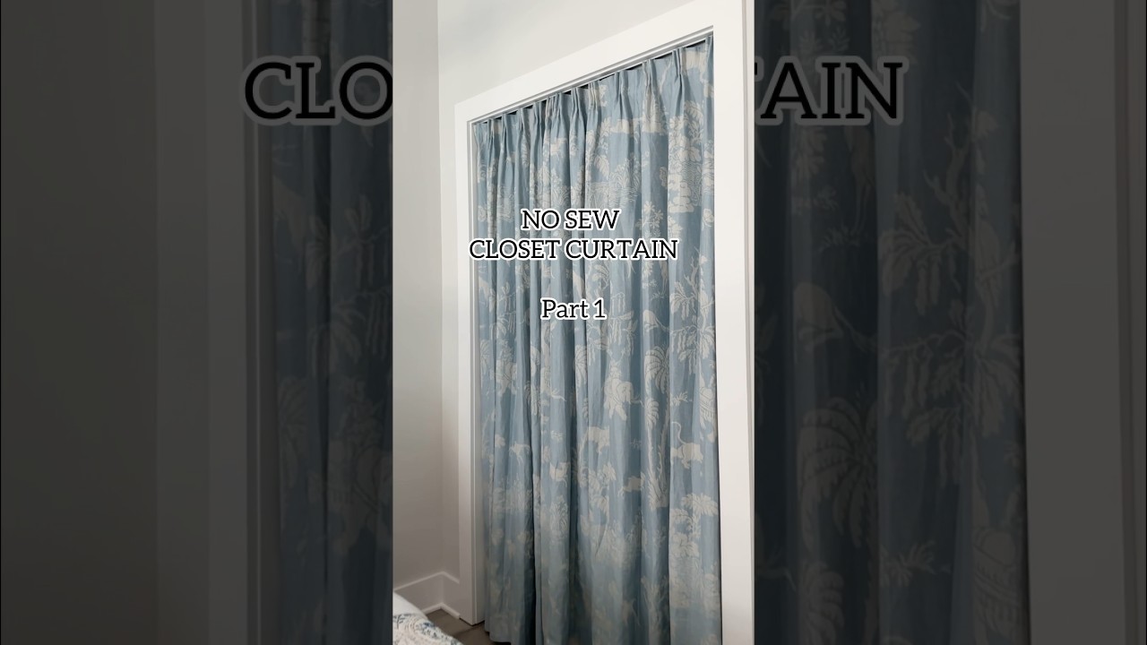 Как заменить раздвижные двери шкафа шторами #diycloset #diyprojects #sewinghacks