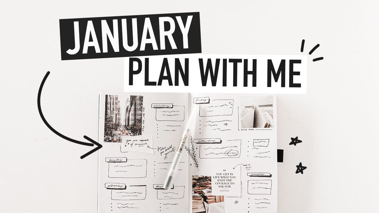 Bullet Journal JANUARY PLAN WITH ME 2020 | habit trackers & budgeting