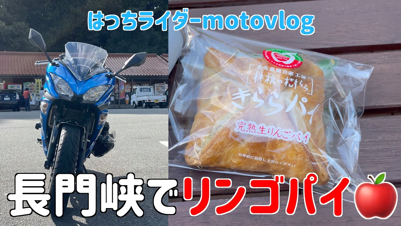 【#122】長門峡のアップルパイ美味しい🍎【山口県はっちライダーモトブログkawasaki Ninja650】【山口県ツーリングスポット】