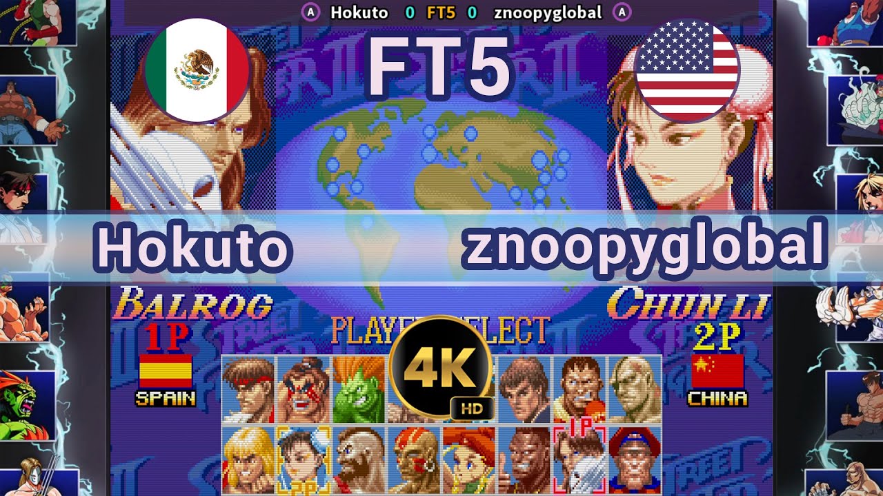 SSF2 X  - 🇲🇽 Hokuto Vs znoopyglobal 🇺🇸 FT5 / 4K 60 FPS #superstreetfighter2turbo
