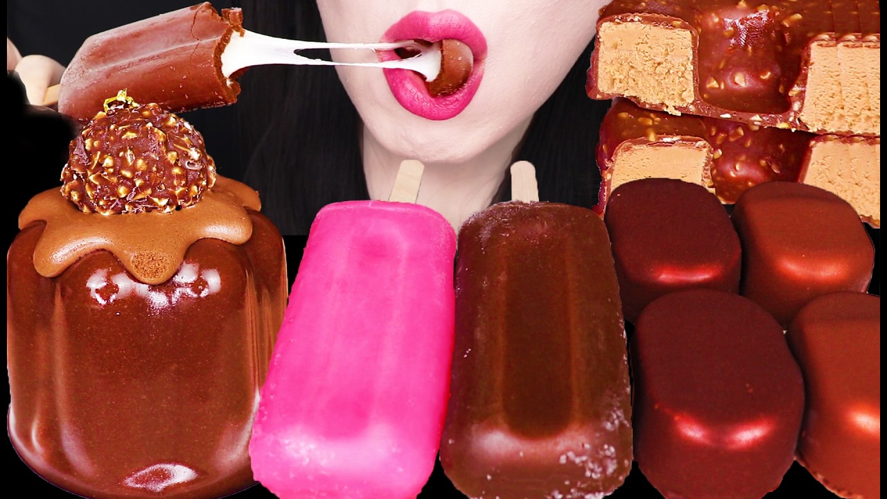 ASMR CHOCOLATE ICE CREAM CAKE 초콜릿 아이스크림 케이크 먹방 MUKBANG, EATING