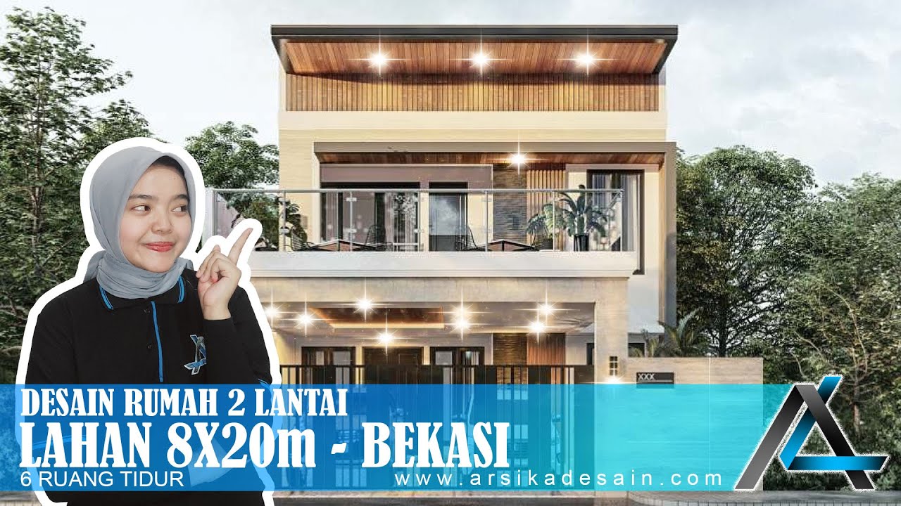 DESAIN RUMAH 8 X 20 METER I BEKASI  - RUMAH KONTEMPORER MODERN #arsitekjakarta #arsikajakarta