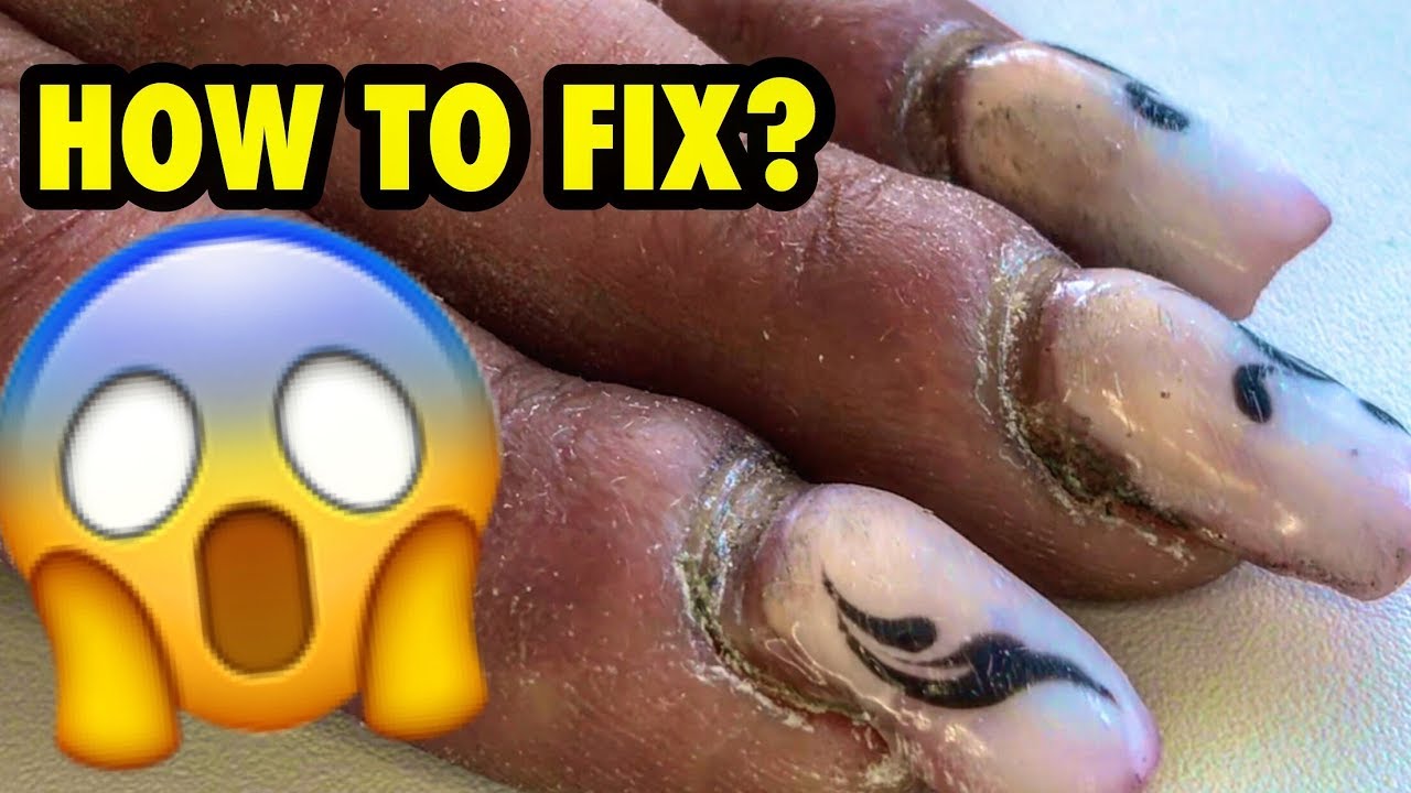 HARD WORKER NAILS #TRANSFORMATION and #RUSSIAN STYLE MANICURE at home NEW NAIL ART 2018 with GLITTER