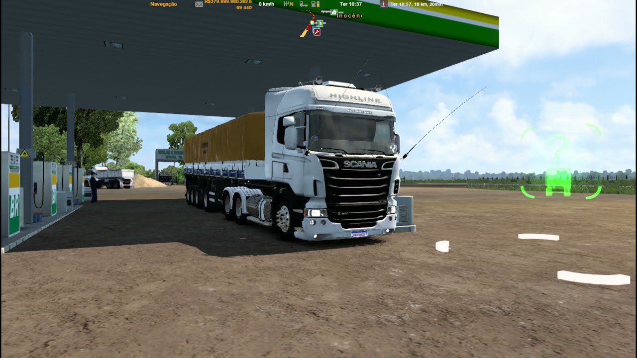 ETS2 1.40 - Cruzando marcha na Scania highline R440 na 4&ordm; eixo