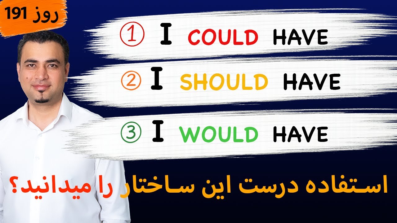 Learn English-Farsi Day 191  - روز  Could have | Should have |Would have  - آموزش انگلیسی