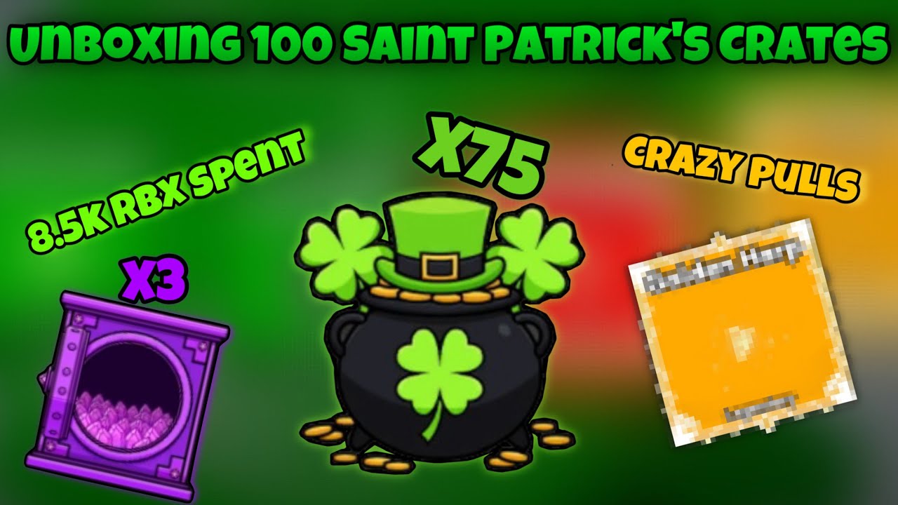 Opening 100 NEW Saint Patrick’s Day Crates In Slap Battles.. (8.5K ROBUX SPENT)