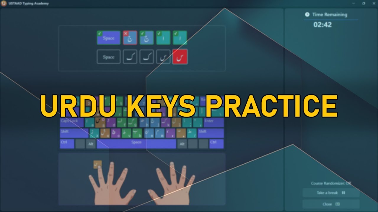 Urdu Keys Practice | Urdu Typing | USTAAD Typing Academy