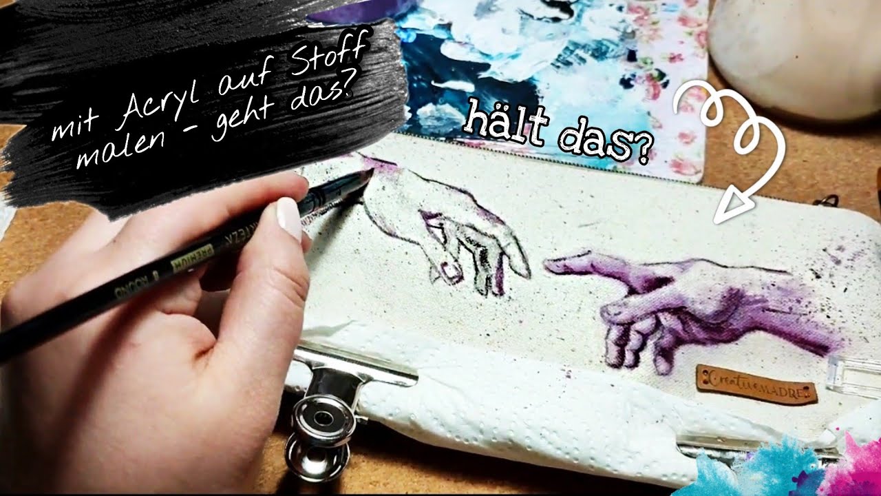 K&uuml;nstlerin malt zum ersten Mal mit Acryl auf Stoff 😅🙈