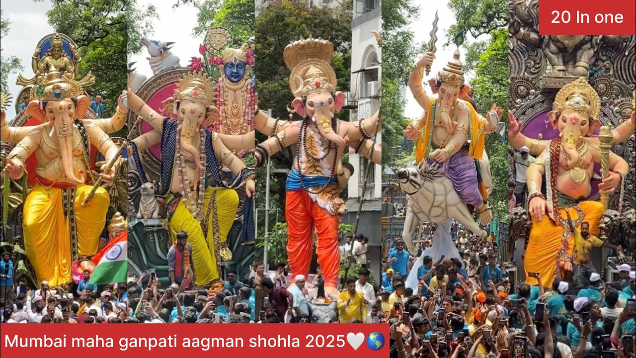 || MUMBAI MAHA GANPATI AAGMAN SHOHLA 2025🤍🌎|| BIGGEST GANPATI AAGMAN IN MUMBAI 🥰||
