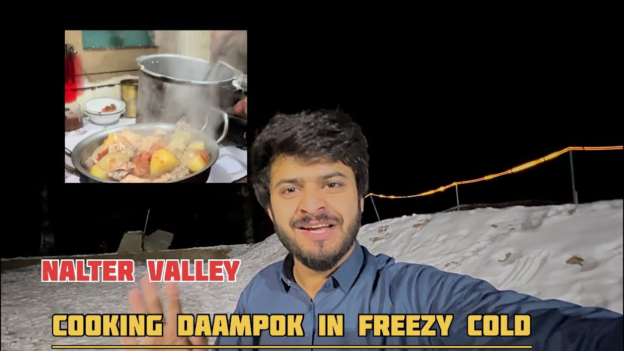 Magical Snowy Night in Naltar Valley | Cooking Dampok | Traditional Dish in Freezing Cold