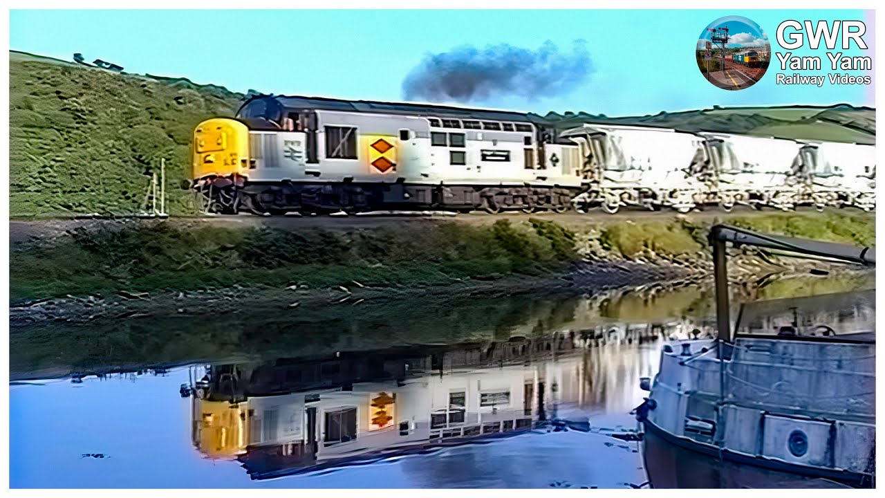 Class 37s on China Clay CDAs at Golant - 4K Remaster