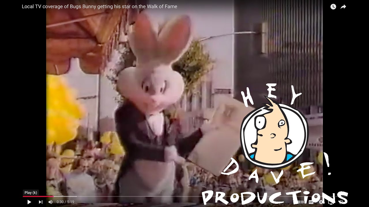 Local TV coverage of Bugs Bunny getting his star on the Walk of Fame