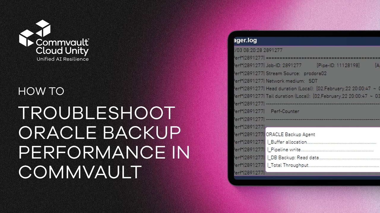 How to Troubleshoot Oracle Backup Performance in Commvault | Step-by-Step Guide