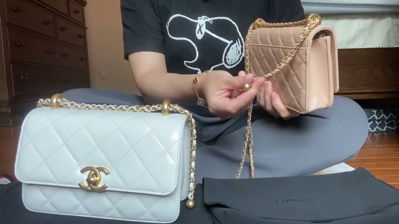 Chanel 21A早秋小金珠Mini和WOC的对比 | 颜色选购建议 | Perfect Fit Mini Flap Bag vs. Wallet on Chain