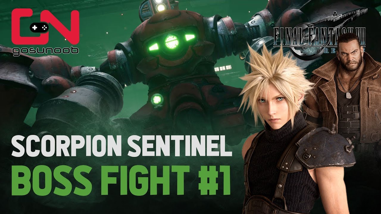 FF7 Remake Scorpion Sentinel Boss Fight #1 - Final Fantasy VII Remake Chapter 1