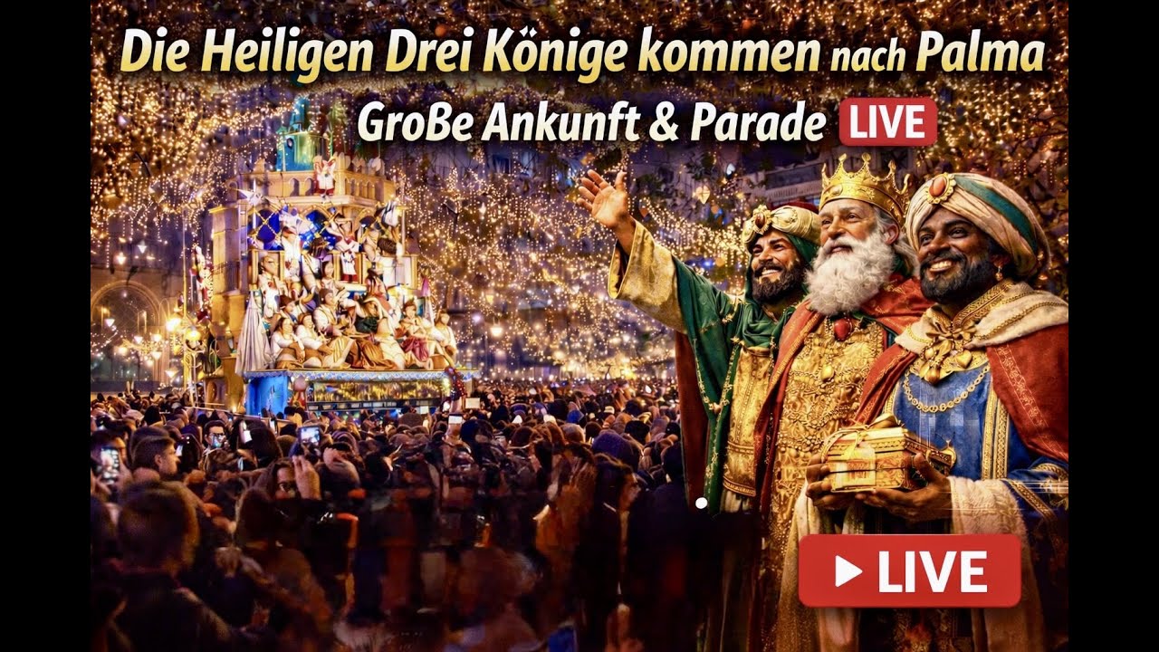 👑✨ Die Heiligen Drei Könige kommen nach Palma – Große Ankunft & Parade LIVE aus Mallorca 🇪🇸