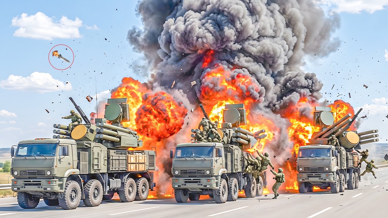 Russian Air Defense Convoy Ambushed During Deployment Destroyed by Missile Strike