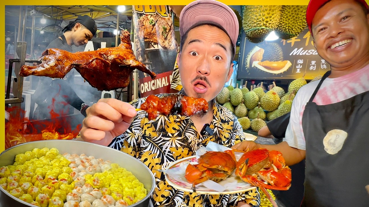 Уличная еда Малайзии ночью!! Экскурсия по ночному рынку Куала-Лумпура