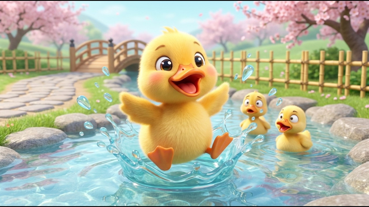 こがもたちのかわあそび 🦆｜ならんであるこう♪ かわいい動物のうた