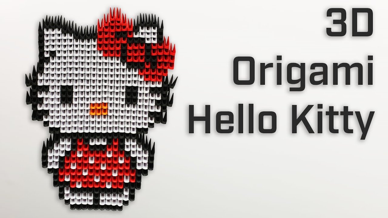 Hello Kitty - 3D Modular Origami [ How to Make - Showcase ]
