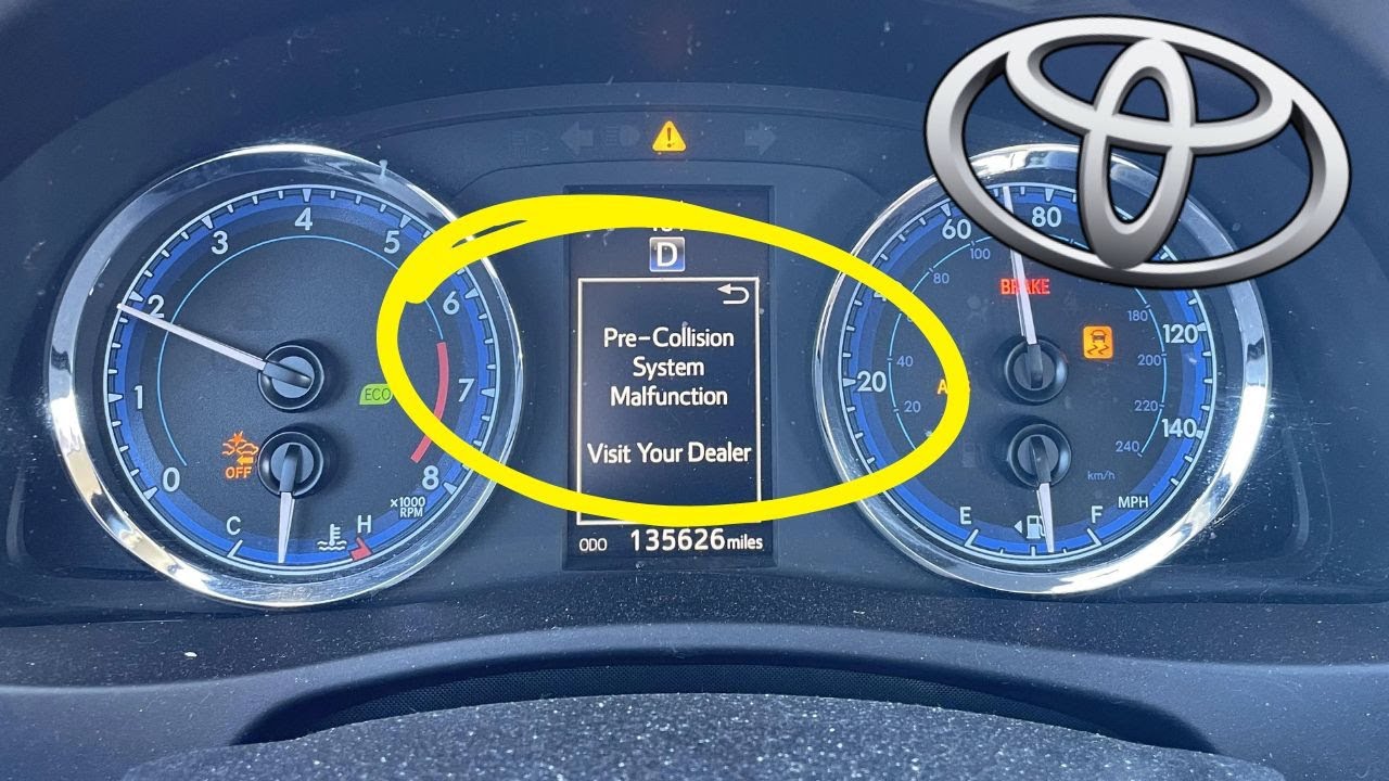 “Pre-collision system malfunction” warning in Toyota vehicles