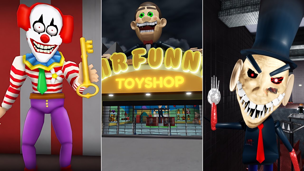 EPIC CHOPPER'S CARNIVAL BREAKOUT, ESCAPE MR FUNNY'S TOYSHOP, SIR SCARY'S MANSION ROBLOX OBBY