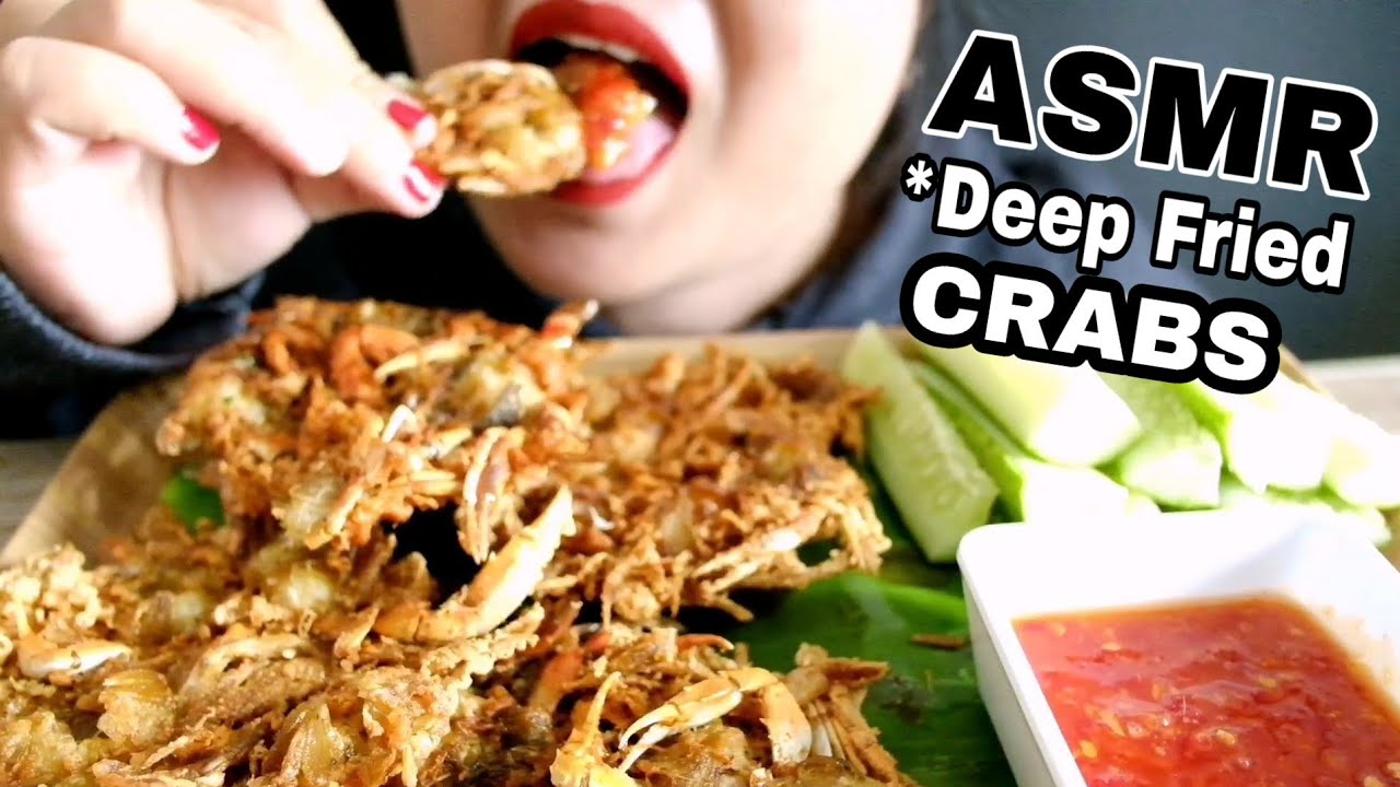 ASMR Deep Fried CRABS ปูทอด (EXTREME CRUNCH EATING SOUNDS) | GUN ASMR