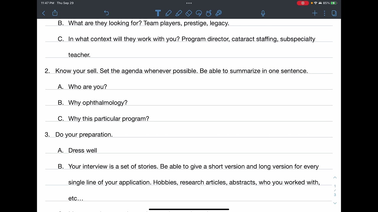 Tips to succeed on your ophthalmology interview!