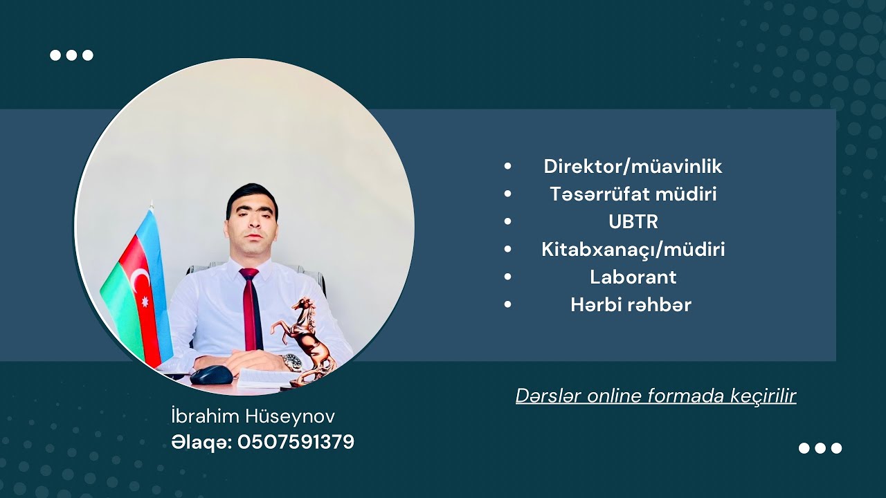 UBTR,Təsərrüfat müdiri,Laborant imtahanına hazırlaşanlar üçün heç yerdə olmayan video dərs.