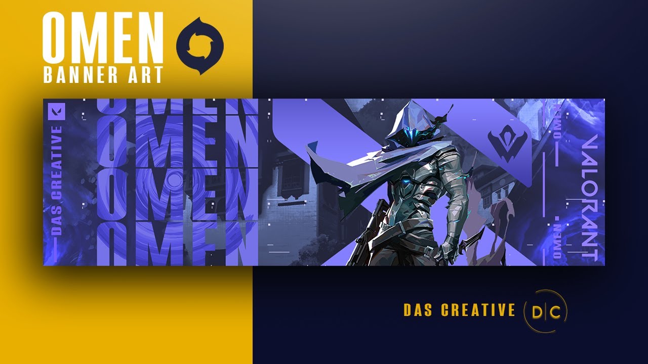 Omen themed Valorant style banner making in Photoshop tutorial | Omen agent style | 2020 HD 🎮