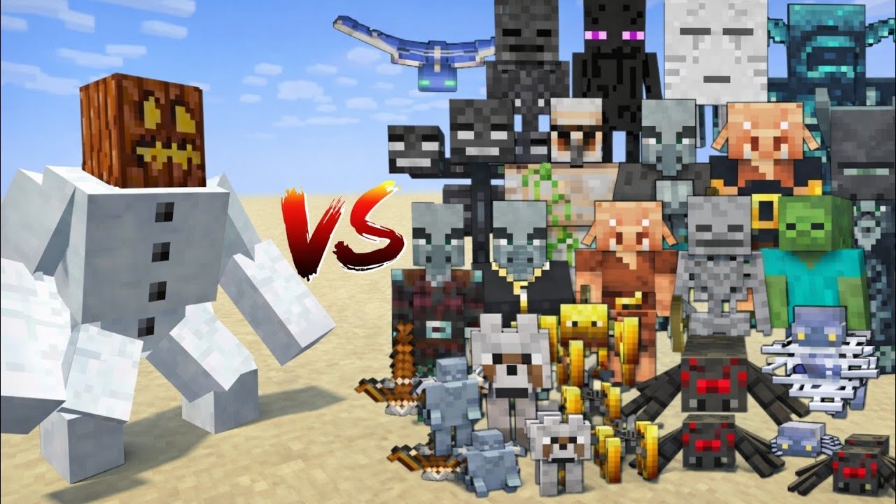 Mutant Snow Golem vs All Mobs in Minecraft - Minecraft Mob Battle