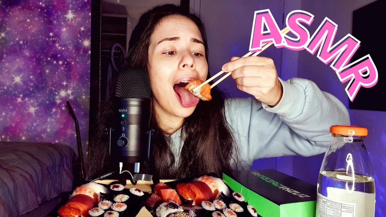 ASMR COMENDO COMIDA JAPONESA (SUSHI MUKBANG) | Eating Japonese Food PTBR