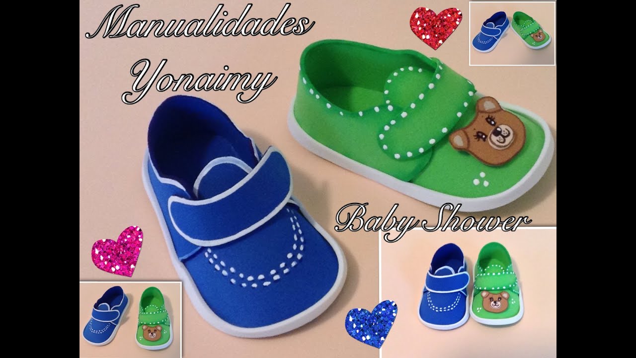 ZAPATITOS DE NIÑO EN FOAMY O GOMA EVA PARA BABY SHOWER .