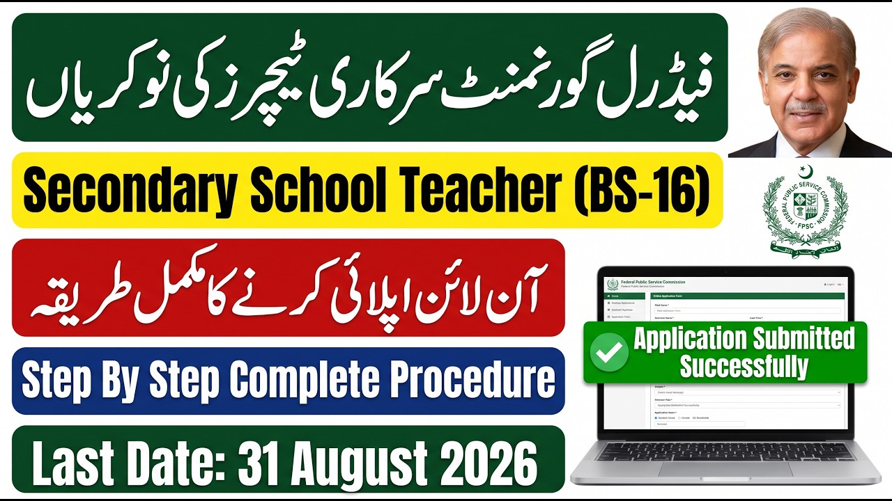 FPSC SST Jobs 2026 Online Apply | Secondary School Teacher Jobs | How To Apply For Teaching Job